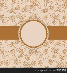 Greeting card with floral ornament. Vector illustration. Greeting card with floral ornament