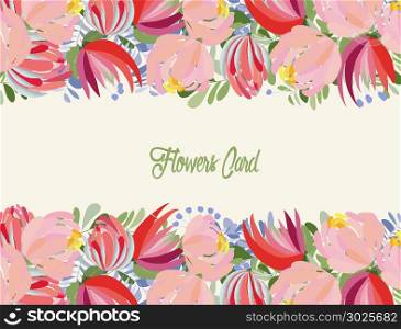 Greeting card with flowers can be used as invitation card for wedding, birthday and other holiday and summer background