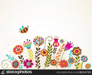 Greeting card with flowers vector image