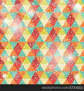 Greeting Card with geometrical and snowflakes background