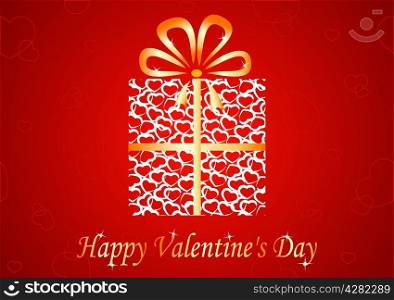 greeting card with hearts on a red background Valentine&rsquo;s Day