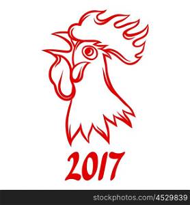 Greeting card with rooster symbol of 2017 by Chinese calendar. Greeting card with rooster symbol of 2017 by Chinese calendar.