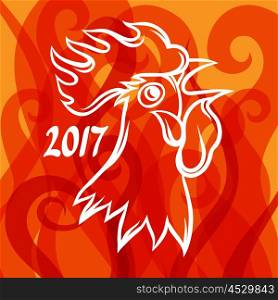 Greeting card with rooster symbol of 2017 by Chinese calendar. Greeting card with rooster symbol of 2017 by Chinese calendar.