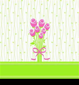 Greeting card with rose flowers