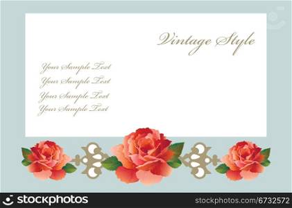 greeting card with roses