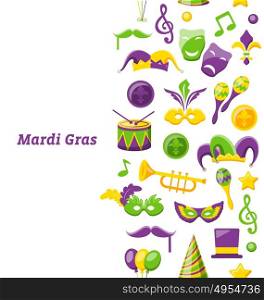 Greeting Invitation for Mardi Gras and Carnival , Seamless Texture, Fat Tuesday. Illustration Greeting Invitation for Mardi Gras and Carnival , Seamless Texture, Fat Tuesday - Vector