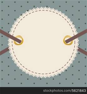 Greeting scrap retro background with empty photo blank. vector illustration