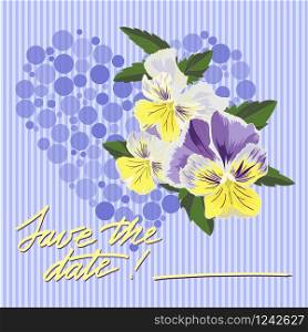 Greeting wedding card with flower. Vector illustration. Greeting wedding card with flower
