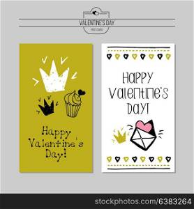 Greetings with Valentine&rsquo;s Day. Drawn doodles. Hand drawn. Sweetheart vector illustration.