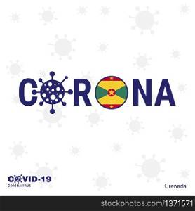 Grenada Coronavirus Typography. COVID-19 country banner. Stay home, Stay Healthy. Take care of your own health