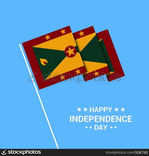 Grenada Independence day typographic design with flag vector