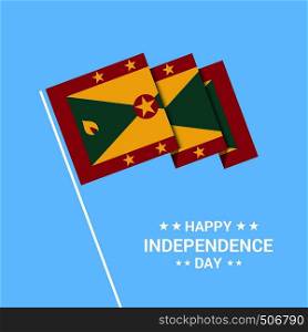 Grenada Independence day typographic design with flag vector