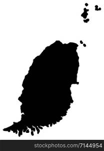 Grenada map silhouette black Vector illustration eps 10.. Grenada map silhouette black Vector illustration eps 10