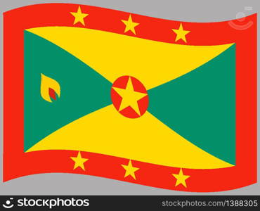 Grenada National flag. original color and proportion. Simply vector illustration background, from all world countries flag set for design, education, icon, icon, isolated object and symbol for data visualisation