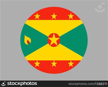 Grenada National flag. original color and proportion. Simply vector illustration background, from all world countries flag set for design, education, icon, icon, isolated object and symbol for data visualisation