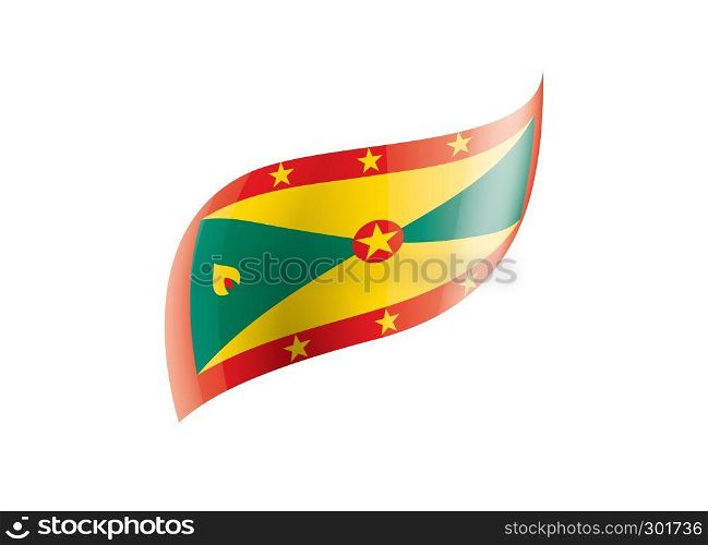 Grenada national flag, vector illustration on a white background. Grenada flag, vector illustration on a white background
