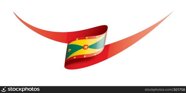 Grenada national flag, vector illustration on a white background. Grenada flag, vector illustration on a white background