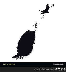 Grenada - North America Countries Map Icon Vector Logo Template Illustration Design. Vector EPS 10.