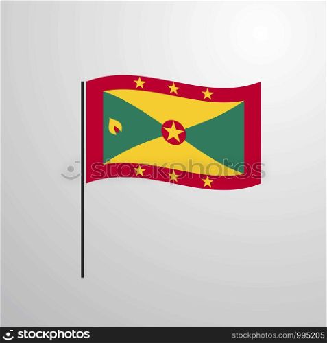 Grenada waving Flag