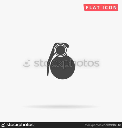Grenade flat vector icon. Hand drawn style design illustrations.. Grenade flat vector icon