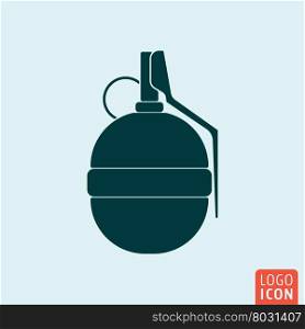 Grenade icon. Hand grenade isolated. Vector illustration. Grenade icon isolated