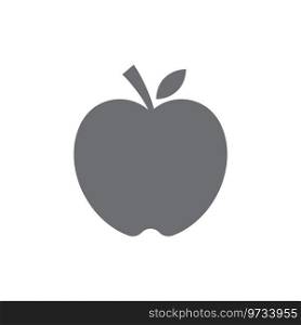 Grey apple solid icon Royalty Free Vector Image