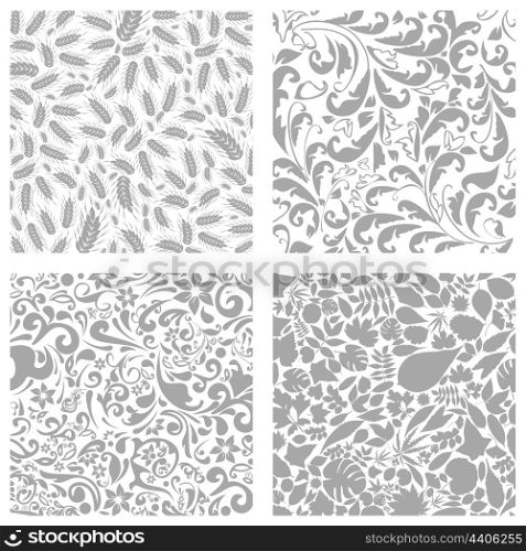 Grey background from leafs. A vector illustration
