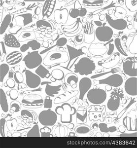Grey background on a theme food. A vector illustration