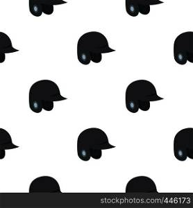 Grey baseball helmet pattern seamless background in flat style repeat vector illustration. Grey baseball helmet pattern seamless