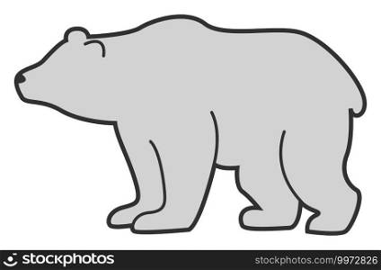 Grey bear, illustration, vector on white background.