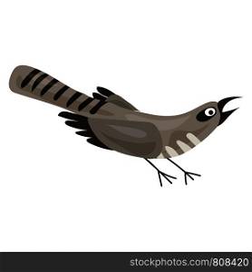 Grey bird icon. Cartoon of grey bird vector icon for web design isolated on white background. Grey bird icon, cartoon style