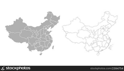 Grey blank China map. Flat vector illustration. EPS10.. Grey blank China map. Flat vector illustration.