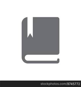 Grey book or diary solid icon Royalty Free Vector Image