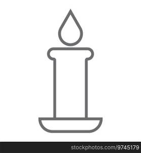 Grey candle line art icon Royalty Free Vector Image
