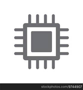 Grey chip icon or logo Royalty Free Vector Image