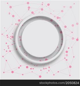Grey circle on pink dots Vector illustration eps10