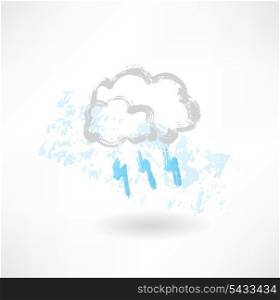 grey cloud grunge icon