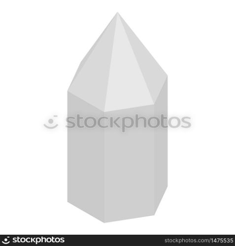 Grey crystal icon. Isometric of grey crystal vector icon for web design isolated on white background. Grey crystal icon, isometric style