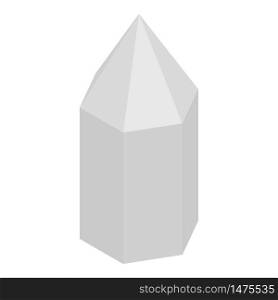 Grey crystal icon. Isometric of grey crystal vector icon for web design isolated on white background. Grey crystal icon, isometric style