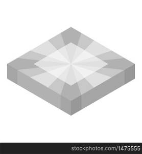 Grey diamond icon. Isometric of grey diamond vector icon for web design isolated on white background. Grey diamond icon, isometric style