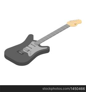 Grey electric guitar icon. Isometric of grey electric guitar vector icon for web design isolated on white background. Grey electric guitar icon, isometric style