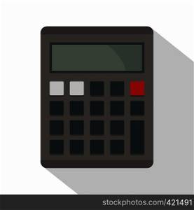 Grey electronic calculator icon. Flat illustration of grey electronic calculator vector icon for web isolated on white background. Grey electronic calculator icon, flat style