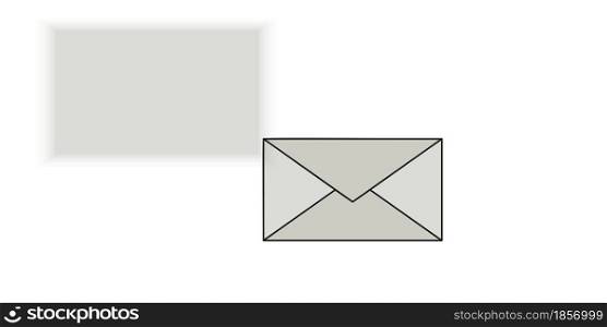 Grey envelope with shadow. Email message icon. Computer sign. Communication idea. Vector illustration. Stock image. EPS 10.. Grey envelope with shadow. Email message icon. Computer sign. Communication idea. Vector illustration. Stock image.