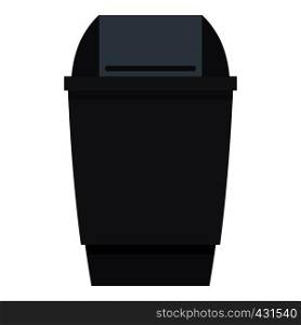 Grey flip lid bin icon flat isolated on white background vector illustration. Grey flip lid bin icon isolated