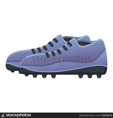 Grey football boots icon. Cartoon of grey football boots vector icon for web design isolated on white background. Grey football boots icon, cartoon style