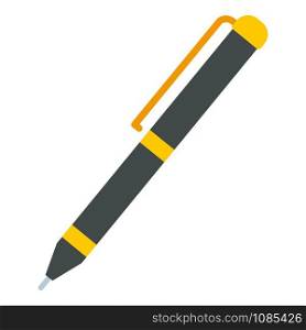 Grey fountain pen icon. Flat illustration of grey fountain pen vector icon for web design. Grey fountain pen icon, flat style