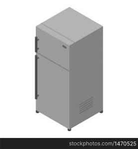 Grey fridge icon. Isometric of grey fridge vector icon for web design isolated on white background. Grey fridge icon, isometric style
