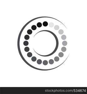 Grey gradiant geometric shape of circles and ring icon in simple style on white background. Geometric shape of circles and ring icon