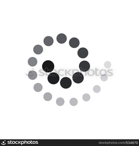 Grey gradiant geometric spiral of circles icon in simple style isolated on white background. Abstract geometric spiral of circles icon