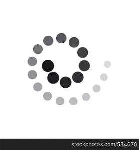 Grey gradiant geometric spiral of circles icon in simple style isolated on white background. Abstract geometric spiral of circles icon